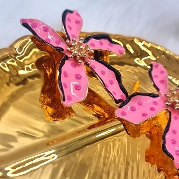 New ZARA tropical flower stud earrings - Picture 5 of 12